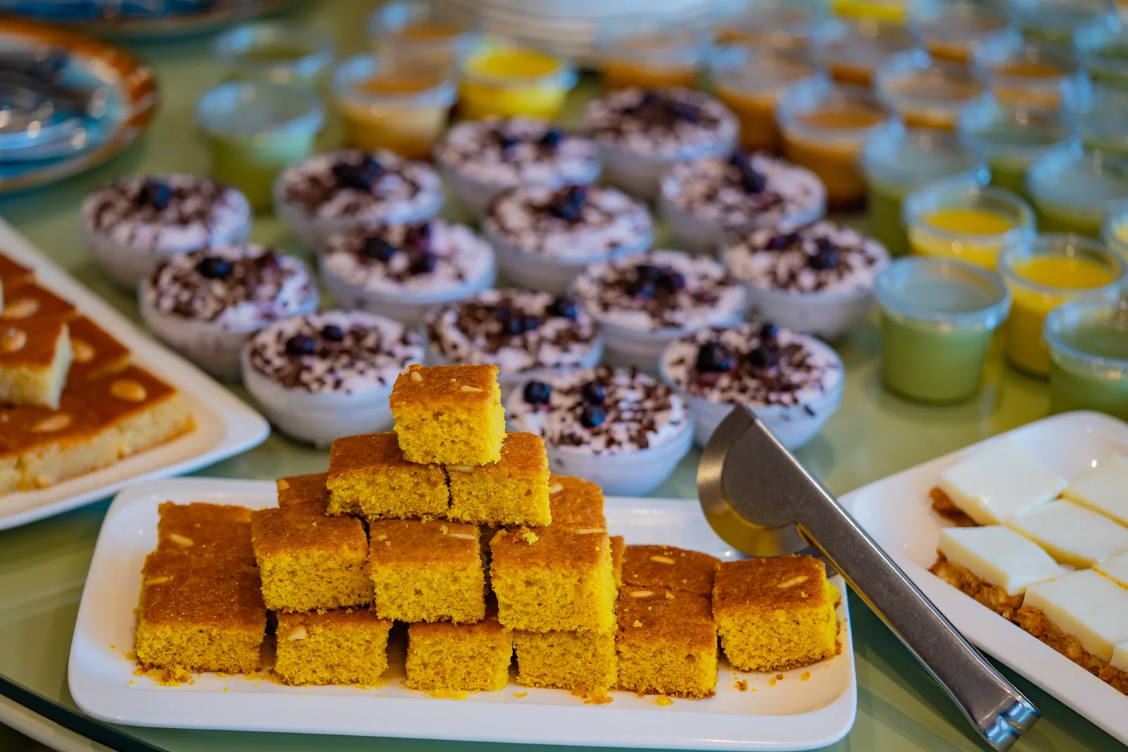 Colourful dessert selection presented at Le Pavillon